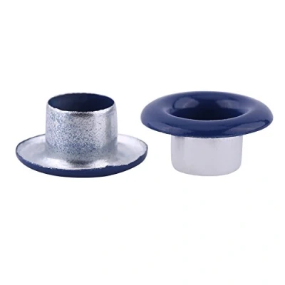 Afbeelding van 100 stuks ogen van metaal en metalen sluitringen 5 mm, voor leer, scrapbooking, gesp, kleding, handwerk, Donkerblauw
