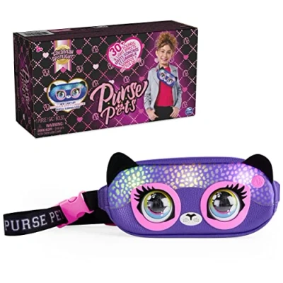 Afbeelding van Purse Pets, Savannah Spotlight riemtas, interactief huisdierspeelgoed en crossbody portemonnee, meer dan 30 geluiden lichteffecten, kinderspeelgoed vanaf 5 jaar