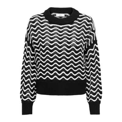 Afbeelding van JDY Jdyrita Short Structure Trui, Dames, Maat: XXL, Black/cloud dancer
