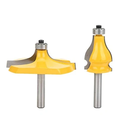 Afbeelding van frees, Rabbeting 2 stuks vormfrees 8 mm schacht leuning tafelrand frees set, houtbewerking met lagers