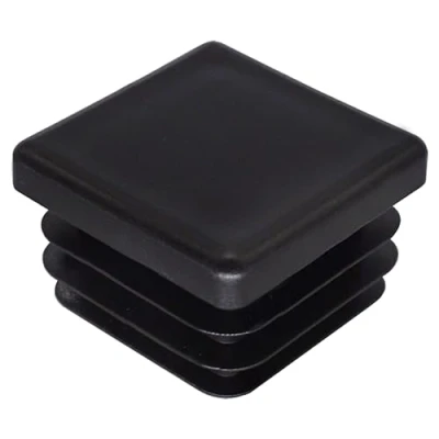Afbeelding van SKIR&#039;CO (40 stuks) vierkante kunststof pluggen 25 x mm, matte buiseindkappen, buisinzetstukken, hekpaalpluggen, zwart RAL 9005