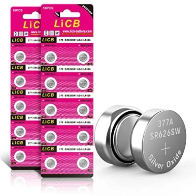Afbeelding van LiCB 20 stuks SR626SW horlogebatterijen, 377 AG4 batterijen SR 626SW V377 1,5 V LR626 knoopcellen