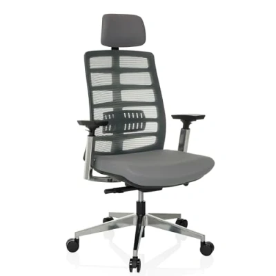 Afbeelding van SPINIO ELITE stof / netstof High end bureaustoel Grijs