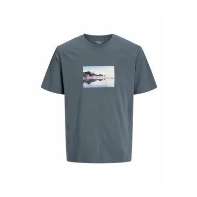 Afbeelding van Jack &amp; Jones Jorvesterbro Picture CREW NECK Tshirt print, Heren, Maat: Small, Stormy weather