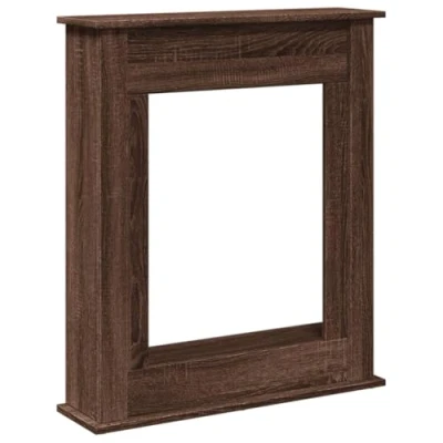 Afbeelding van vidaXL Haardombouw 75x20x87,5 cm bewerkt hout bruin eikenkleurig, haard ombouw, openhaard ombouw voor haard, sfeerhaard