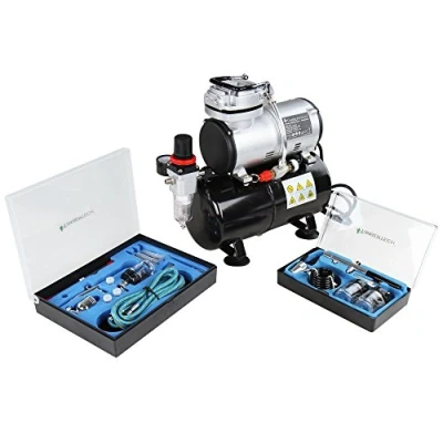 Afbeelding van Timbertech ABPST06 airbrush set met compressor en 2 pistolen