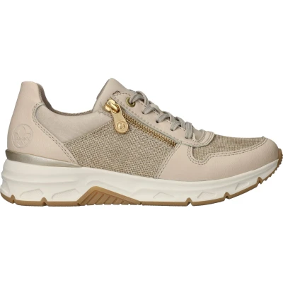 Afbeelding van Rieker Sneakers laag, Dames, Maat: 43, Pebble muschel pelcre Leer/ synthetisch