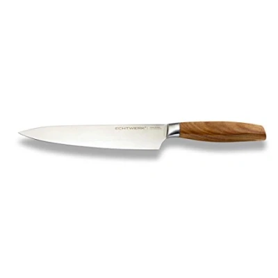 Afbeelding van ECHTWERK Koksmes Edition van hoogwaardig staal, keukenmes, universeel mes, speciaal handvat acaciahout, roestvrij lemmetlengte: 20 cm, houten handvat, Classic Edtion