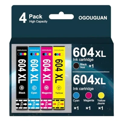 Afbeelding van OGOUGUAN 604XL inktpatronen compatibel met Epson 604 XL voor Expression Home XP 2205 2200 3200 4200 4205 3205 Workforce WF 2930DWF 2910DWF 2950DWF 2935DWF (4 stuks)