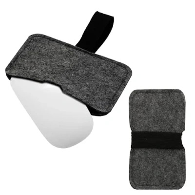Afbeelding van kwmobile draadloze muis beschermhoes geschikt voor Apple Magic Mouse 1 / 2 Logitech Pebble Wireless Computermuis cover van vilt in donkergrijs zwart