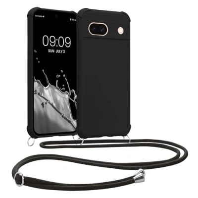 Afbeelding van kwmobile telefoonhoesje compatibel met Google Pixel 8a hoesje Case koord In zwart