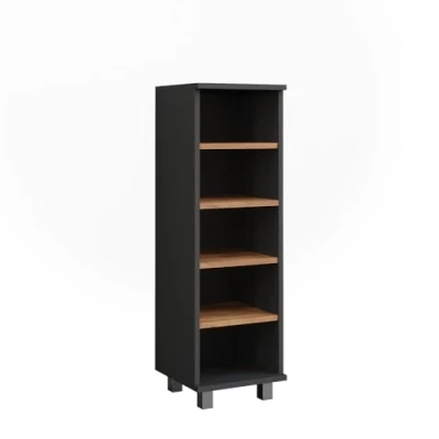Afbeelding van Vicco IliasMidikast 30.2 x 95 cm met 5 open vakken Antraciet/gouden eik