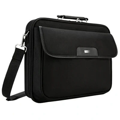 Afbeelding van Targus Laptoptas, past tot 16 inch laptop, met gewatteerd compartiment en afneembare schouderriem, Clamshell laptoptas ontwerp, (CN01) zwart