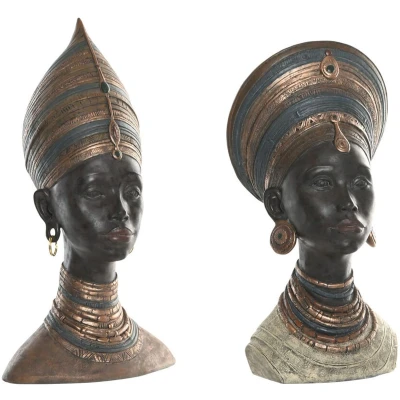 Afbeelding van Decoratieve figuren Home ESPRIT Bruin Afrikaanse 30 x 20 53 cm (2 Stuks)