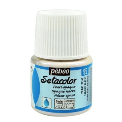 Afbeelding van Pebeo Setacolor textielverf, dekkend, 45 ml, Pearl Blue, parelmoer blauw