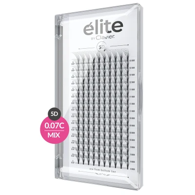 Afbeelding van Clavier Wimperextensions Wimper Plukjes Elite 5D 0.07/C/MIX