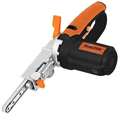 Afbeelding van Evolution Power Tools Precisie vijlschuurmachine elektrische dunne bandschuurmachine File, multifunctioneel vijlen, schuren, slijpen, inclusief 3 schuurbanden gemengde korrels, stofzak, 2 jaar