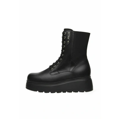 Afbeelding van Nerogiardini Enkellaarsjes met plateauzool nero, Dames, Maat: 35, Nero Schoenen