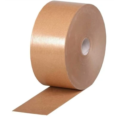 Afbeelding van Clairefontaine Ref 396802C Gummed Kraft Tape (Single Roll) 70mm Breedte x 200m Lengte, Wordt Adhesive When Net, 30mm Core Geschikt voor Framing Bruin