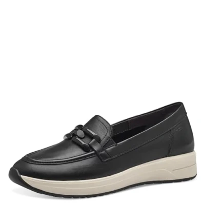 Afbeelding van Tamaris Comfort Damesslippers, van leer, comfortabel, Zwart nappa, 39 EU