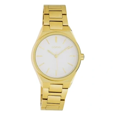 Afbeelding van OOZOO C10527 Horloge Timepieces staal goudkleurig wit 34 mm