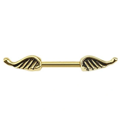Afbeelding van Tepelpiercing engelenvleugel gold plated