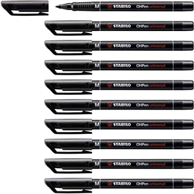 Afbeelding van Viltstift STABILO OHpen permanent 843/46 rond 1mm zwart 10 stuks