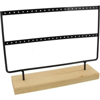 Afbeelding van Sieradenhouder Display voor Sieraden Oorbellenrek Hout en Metaal 27x22x7 cm Zwart