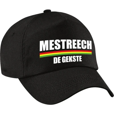 Afbeelding van Carnaval pet / cap Maastricht Mestreech de gekste zwart voor dames en heren Verkleedhoofddeksels