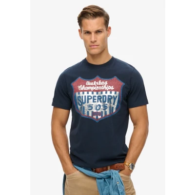 Afbeelding van Superdry Gasoline Workwear Tshirt print, Heren, Maat: XL, Eclipse navy