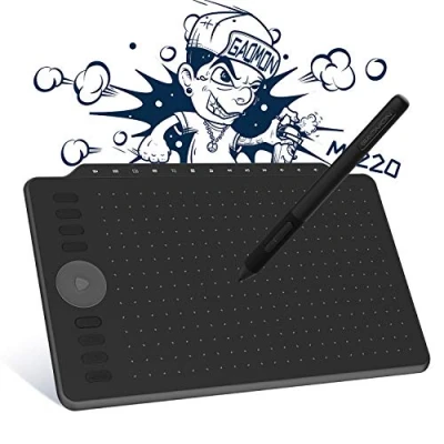 Afbeelding van GAOMON M1220 pentablet met 13 multimediatoetsen en 8 tekentoetsen Compatibel Android &amp; Windows Mac OS