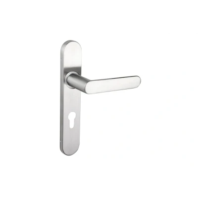 Afbeelding van Lavuzo deurkruk Novara RVS met afgerond schild PC72 Per set