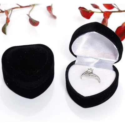 Afbeelding van Hartvormig sieradendoos Ringdoosje hartje Valentijnsdag Ringdoos Sieraden Ring Gift Box Case LOUZIR