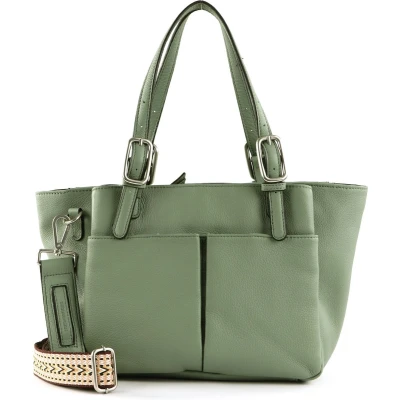 Afbeelding van FREDsBRUDER Leren Schoudertas Bloomfield City Bag Sage Kaki