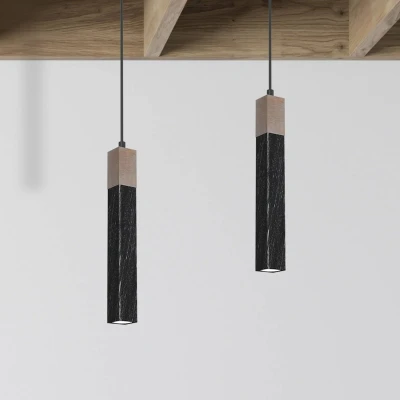 Afbeelding van Euluna Hanglamp Stag 1 lamp zwart/bruin