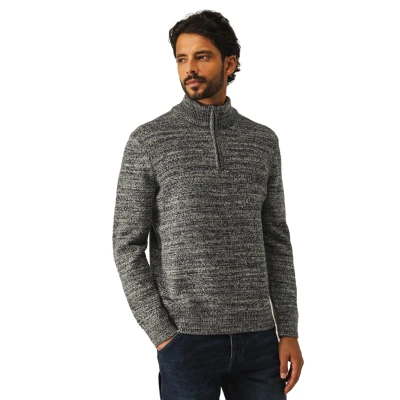 Afbeelding van State of Art Trui Halfzip Gemêleerd Bruin/dessin S