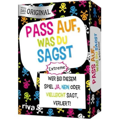 Afbeelding van Pass auf, was du sagst Extreme: Wer bei diesem Spiel »Ja«, »Nein« oder »Vielleicht« sagt, verliert! Das Original. perfekte Geschenk zu Geburtstag, Weihnachten. Ab 18 Jahren