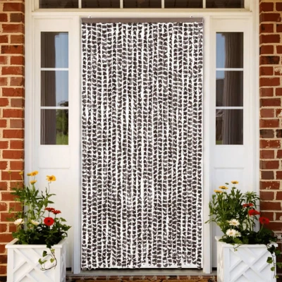 Afbeelding van Vliegengordijn 100x200 cm chenille bruin en wit