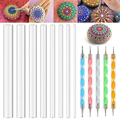 Afbeelding van 13 Stks Mandala Art Dotting Tools, Rock Painting Kit Ball Stylus Gereedschap Nail Pennen Acryl Staven voor DIY Stenen Tekening Polymeer Klei Aardewerk Craft
