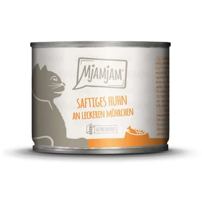 Afbeelding van 6x200g MjAMjAM sappige kip op lekkere wortels kattenvoer nat