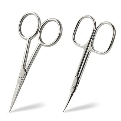 Afbeelding van BEZOX 2 delige scharenset scherpe nagelschaartje, nagelriemschaar, wenkbrauwpoetsschaar, baardtrimschaar, haarknipschaar Professioneel voor dames of heren