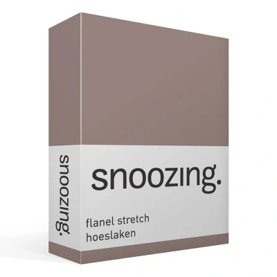 Afbeelding van Snoozing stretch flanel hoeslaken Extra breed Taupe