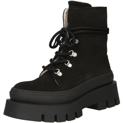 Afbeelding van Bronx Eviann Veterboots, Dames, Maat: 41, Black Veloursleer