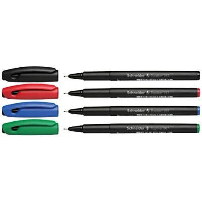 Afbeelding van 10x Fineliner Schneider Topliner 967 0,4mm etui a 4 stuks assorti