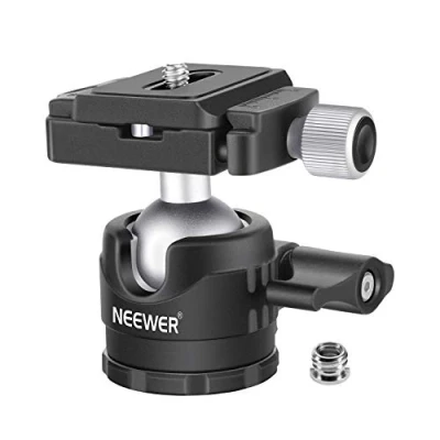 Afbeelding van NEEWER Kogelkop voor statief met laag profiel 28 mm 360 panoramische rotatie 1/4 inch Arca type snelontgrendelingsplaat en waterpas statieven, monopoden, maximale belasting: 6,6 lb/3 kg