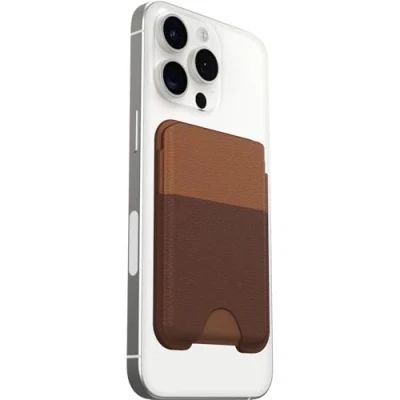 Afbeelding van OtterBox portemonnee Symmetry Cactus Leather MagSafe Wallet, Soft Touch met 2 3 kaartsleuven voor kaarten, sterke magnetische uitlijning en bevestiging MagSafe, Bruin