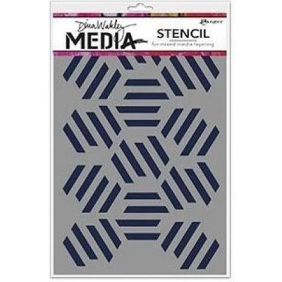 Afbeelding van Ranger Dina Wakley media stencil fractured hexagons