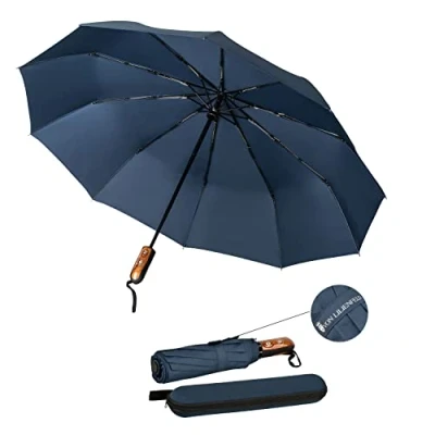 Afbeelding van VON LILIENFELD® Zakparaplu Paraplu Donkerblauw Teflon Coating Winddichte Opvouwbare Automatisch Openen en Sluiten Stabiel Compact Clark