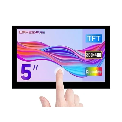 Afbeelding van Waveshare 5inch Capacitive 5 Points Touch Display for Raspberry Pi 4B/3B+/3A+/3B/2B/B+/A+, 800x480 Resolution with DSI Interface Low Power Consumption