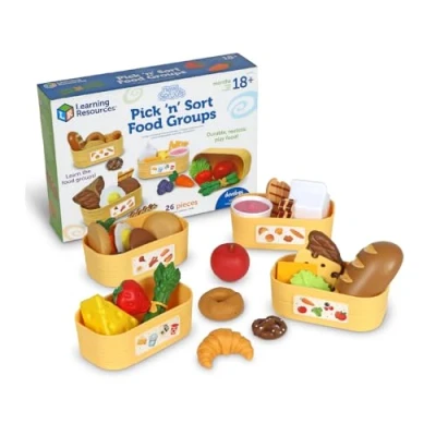 Afbeelding van Learning Resources New Sprouts Kies en Sorteer Voedselgroepen, vanaf 18 maanden, kruidenierswinkel doe alsof spel, speelkeuken accessoires, speelvoedsel voor peuters